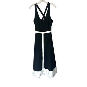 Etcetera Dress Yacht Cocktail Hour Black Whit Button Front Wedding Guest Size 4